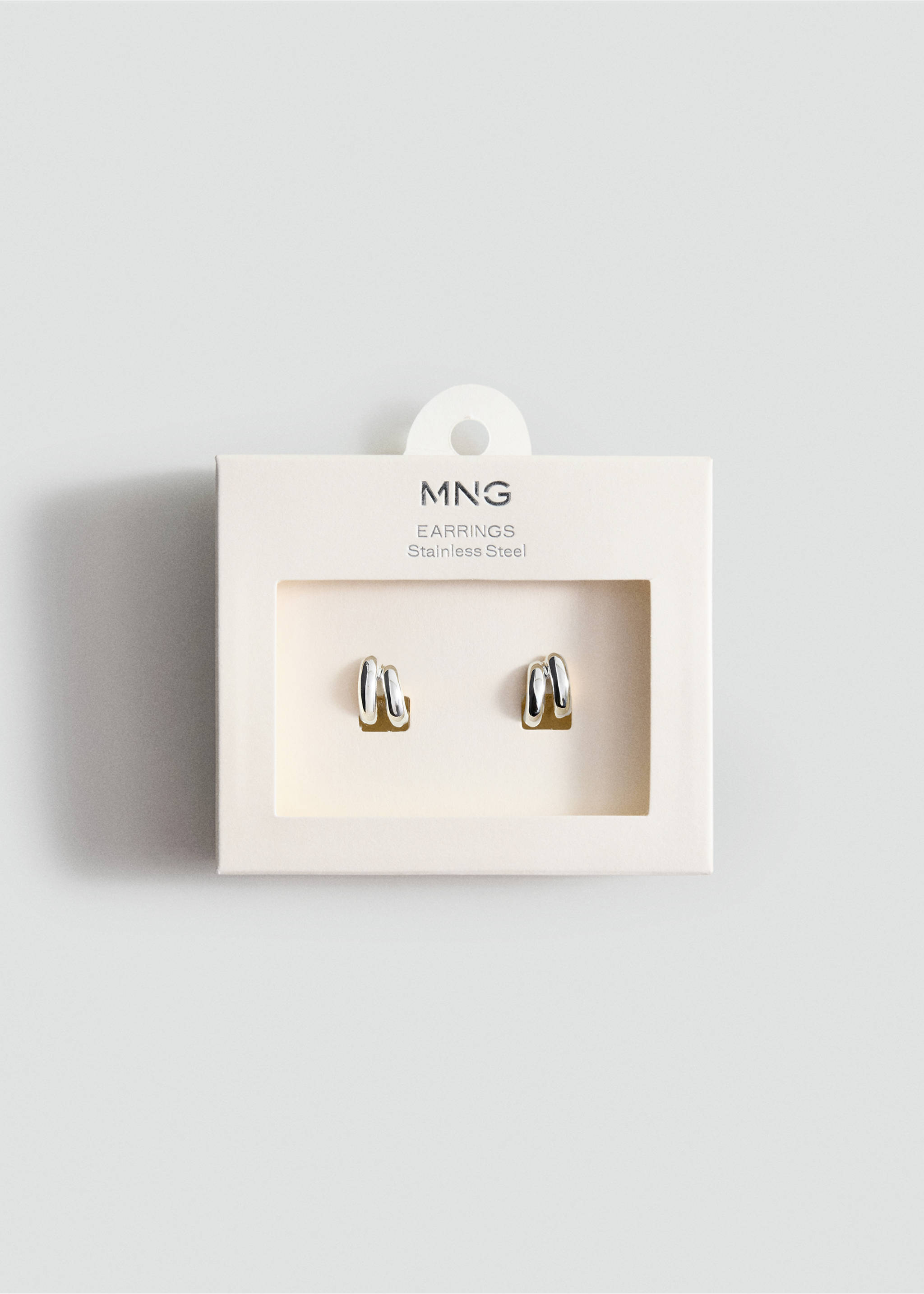 Hoop earrings - Details of the article 1, Silver. Ref: 37035993-00.