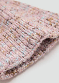 Knitted braided pompom hat — Pale Pink 2