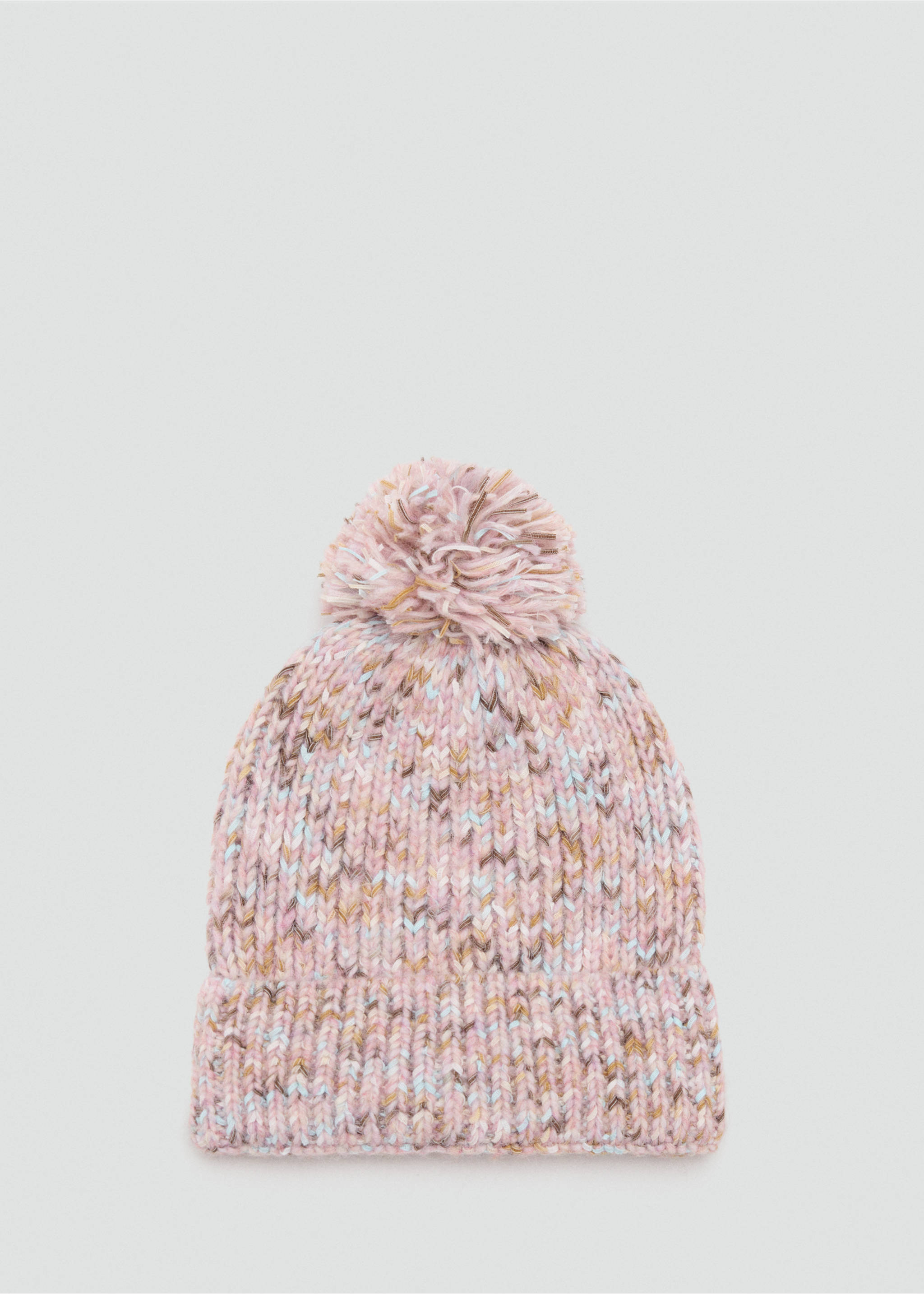 Knitted braided pompom hat - Article without model, Pale Pink. Ref: 37035995-00.