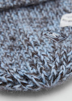 Marl beanie with patch detail — Chocolate 4