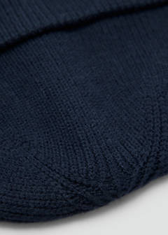 Ribbed beanie with embossed logo — Navy 3