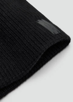 Ribbed scarf with relief logo — Black 2
