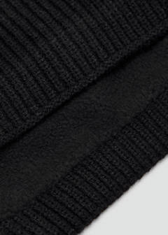 Ribbed scarf with relief logo — Black 3