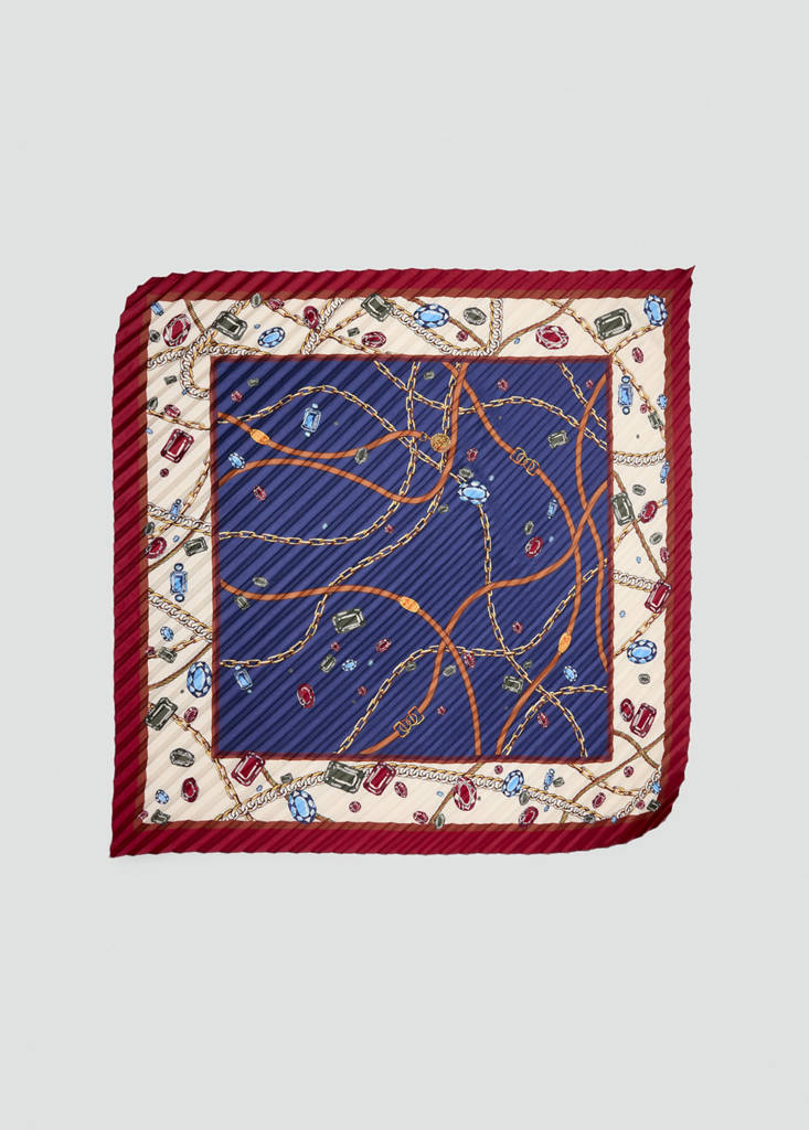 Printed pleated scarf — Purple