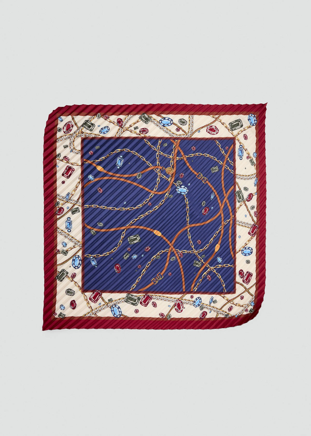 Printed pleated scarf — Purple