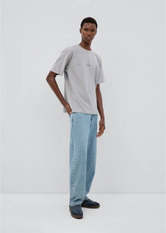 Printed cotton-blend t-shirt — Grey 2