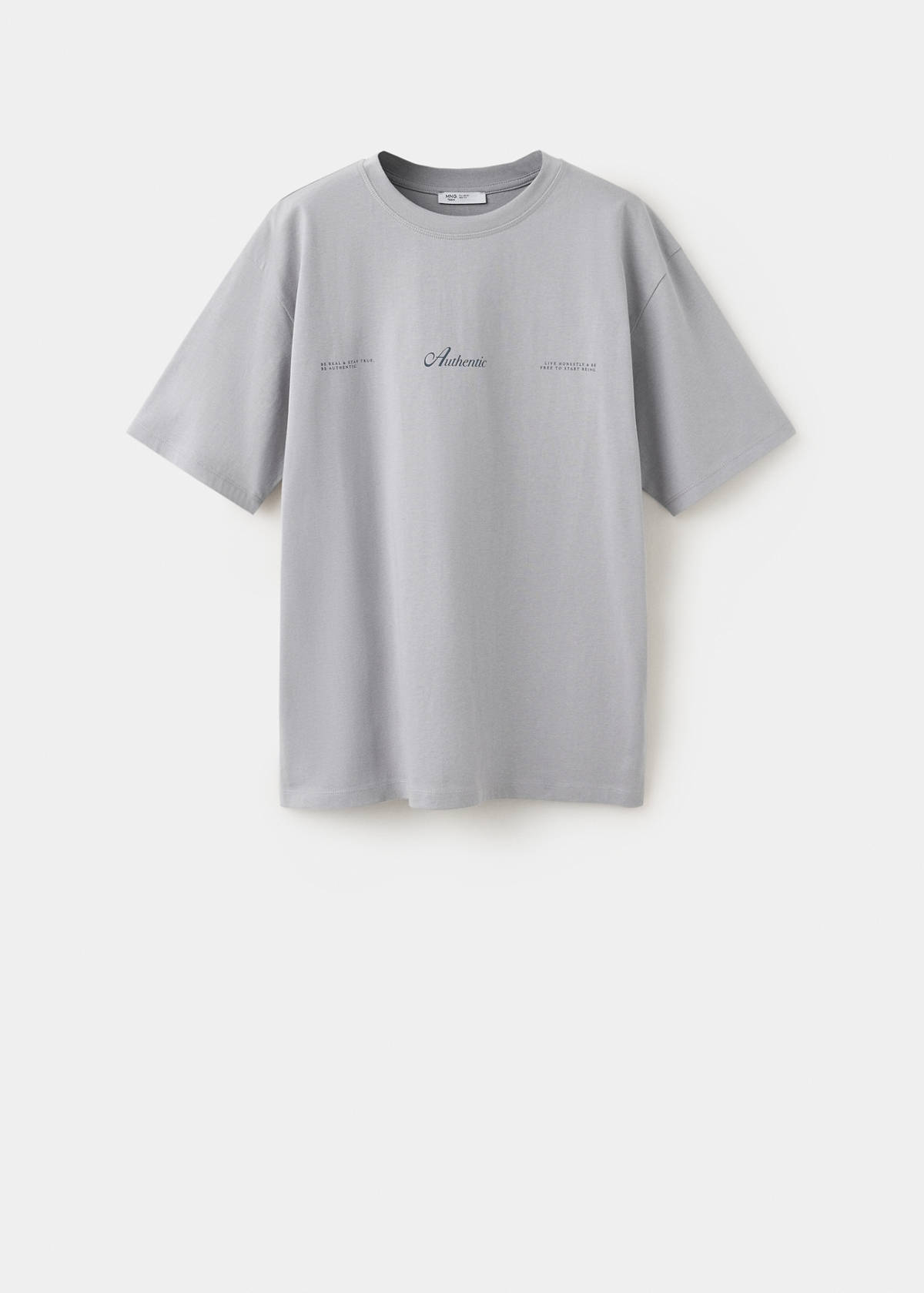 Printed cotton-blend t-shirt — Grey