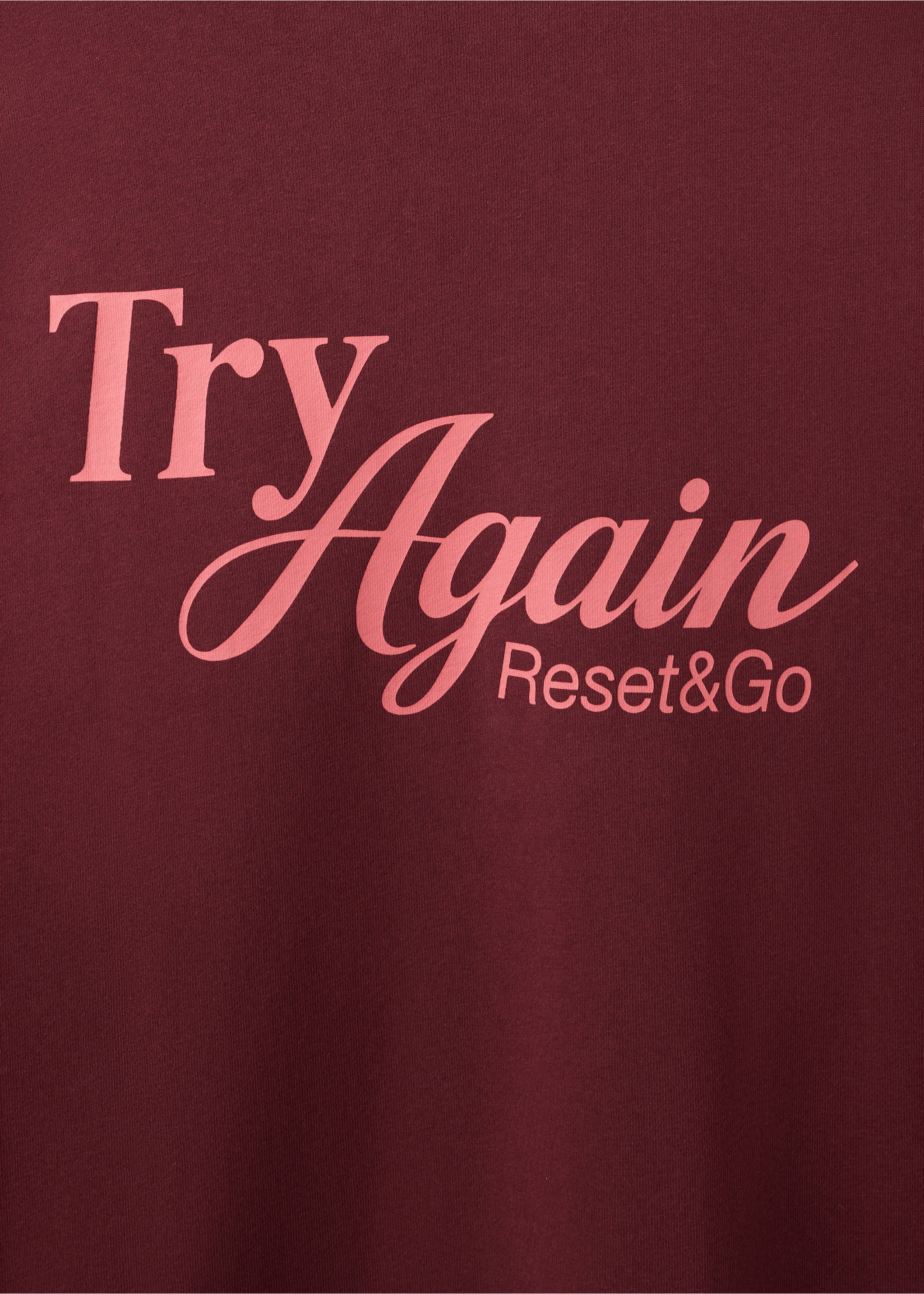 Printed cotton sweatshirt - Details of the article 8, Burgundy. Ref: 37036004-00.