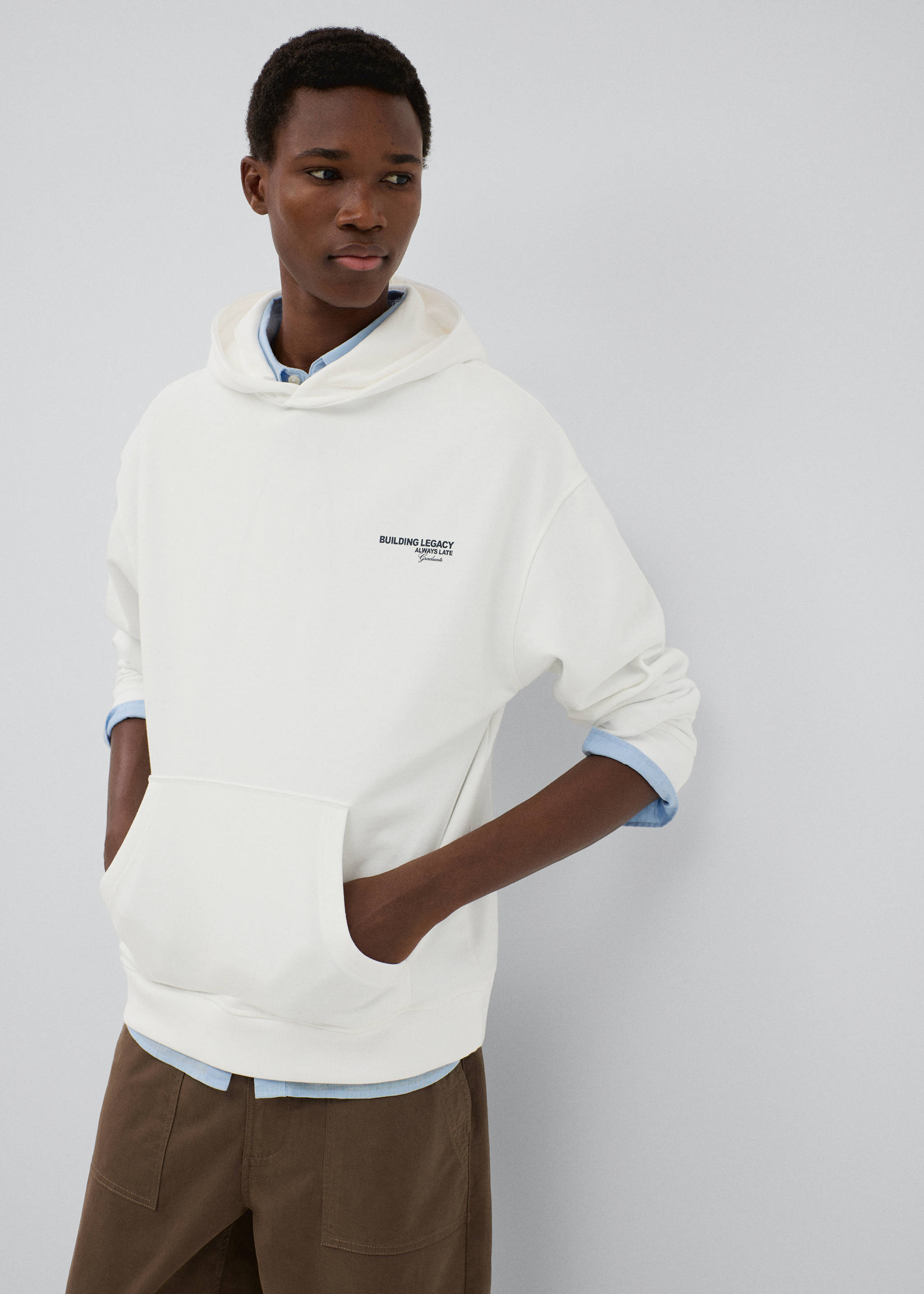 Sweat-shirt coton imprimé - Plan moyen