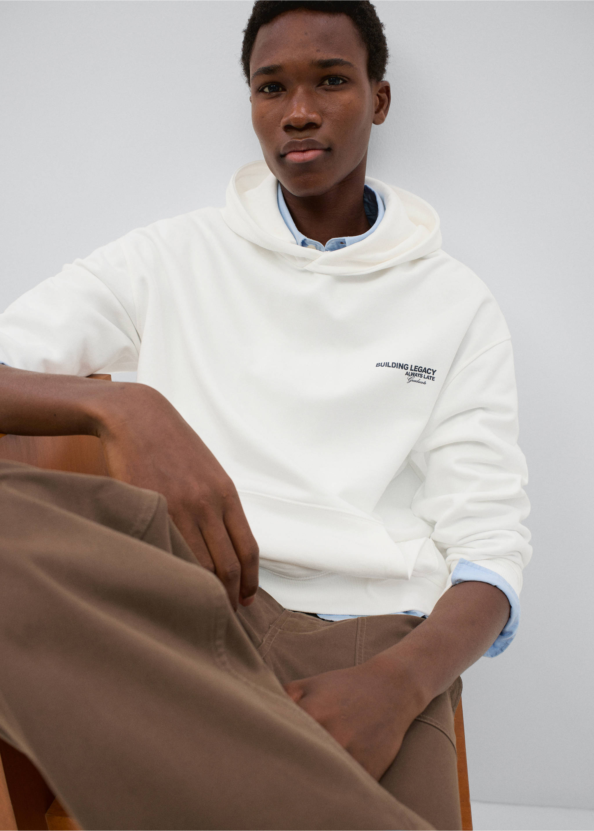 Sweat-shirt coton imprimé - Détail de l'article 3, Blanc cassé. Ref: 37036005-00.