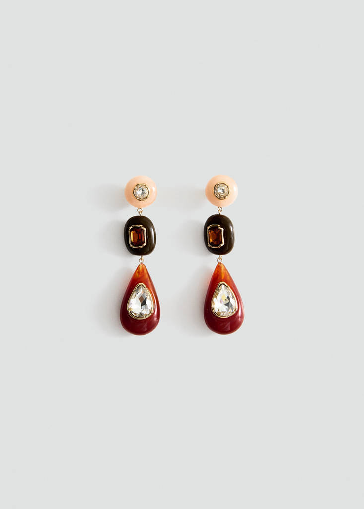 Pendant crystals earrings — Gold
