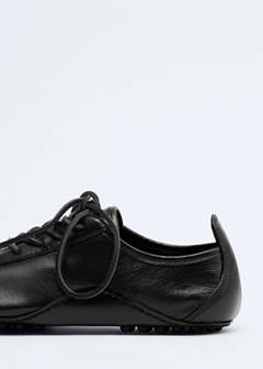 Leather trainer with stitched sole — Black 4