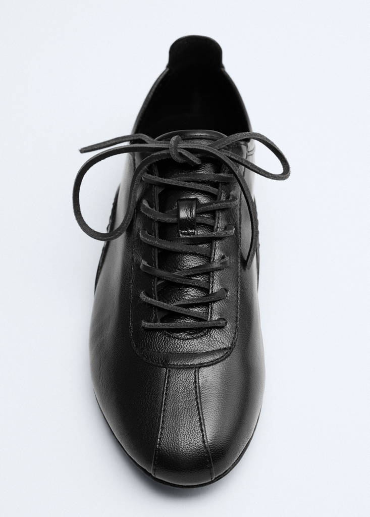 Leather trainer with stitched sole - thumbnail 5