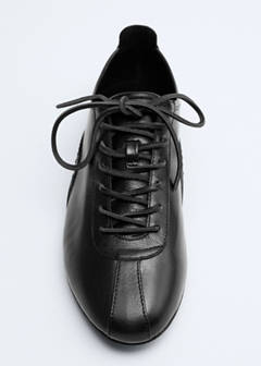 Leather trainer with stitched sole — Black 5
