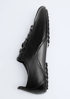Leather trainer with stitched sole — Black 6