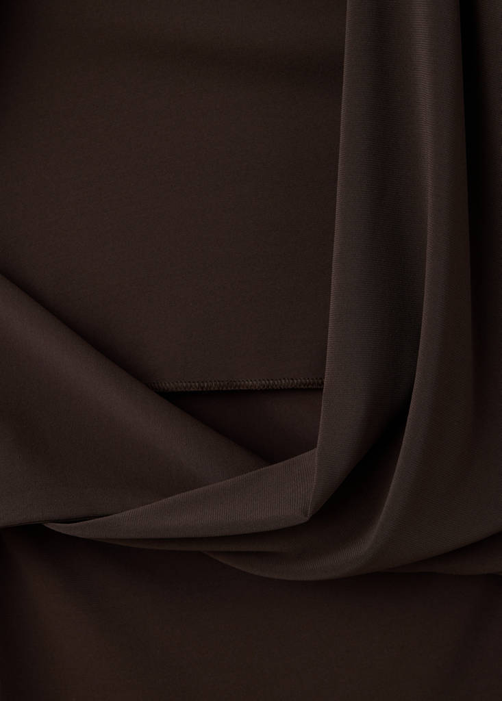 Ruched open-back dress — Brown