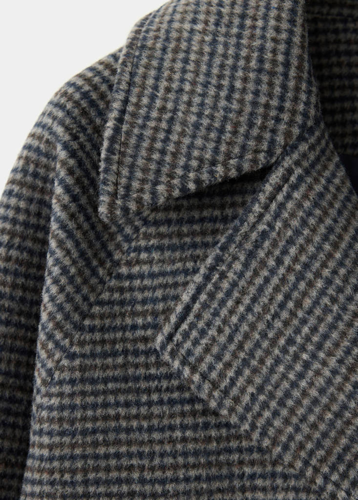 Short houndstooth double-breasted coat - thumbnail 6