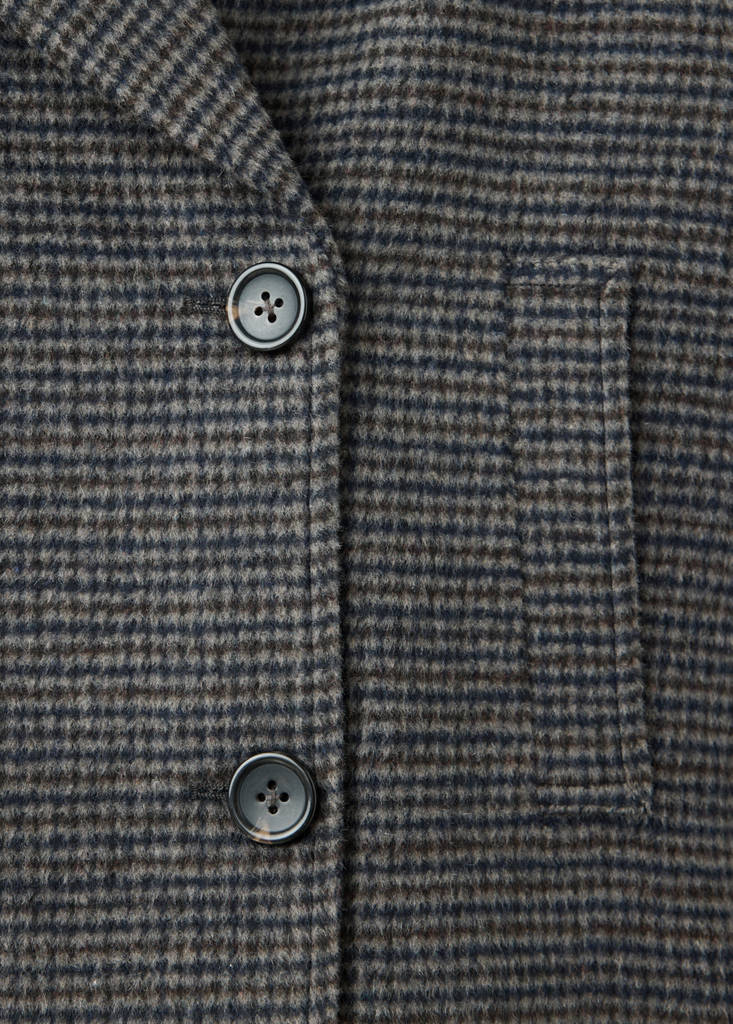 Short houndstooth double-breasted coat - thumbnail 7