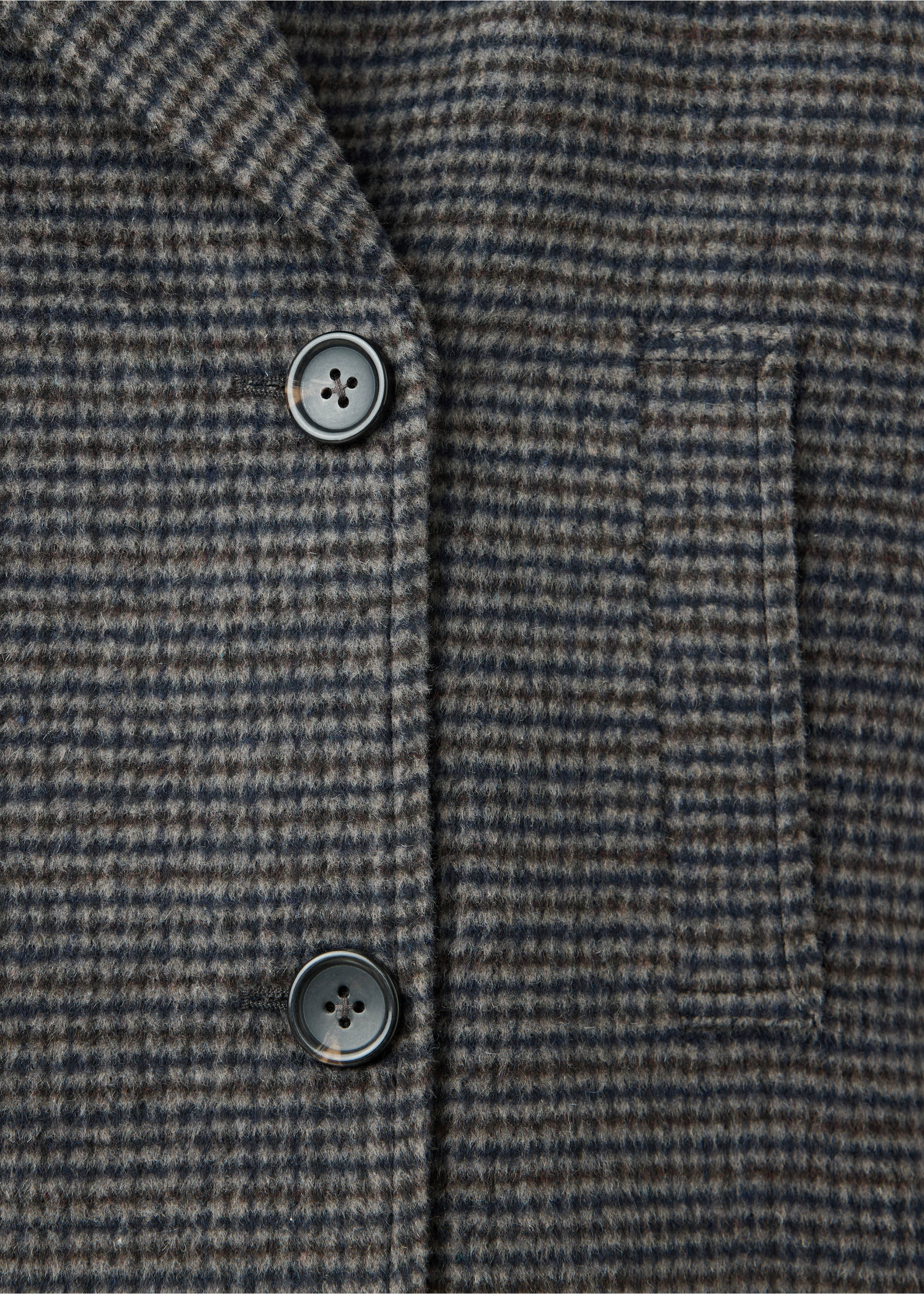 Short houndstooth double-breasted coat - Details of the article 0, Sand. Ref: 37036321-00.