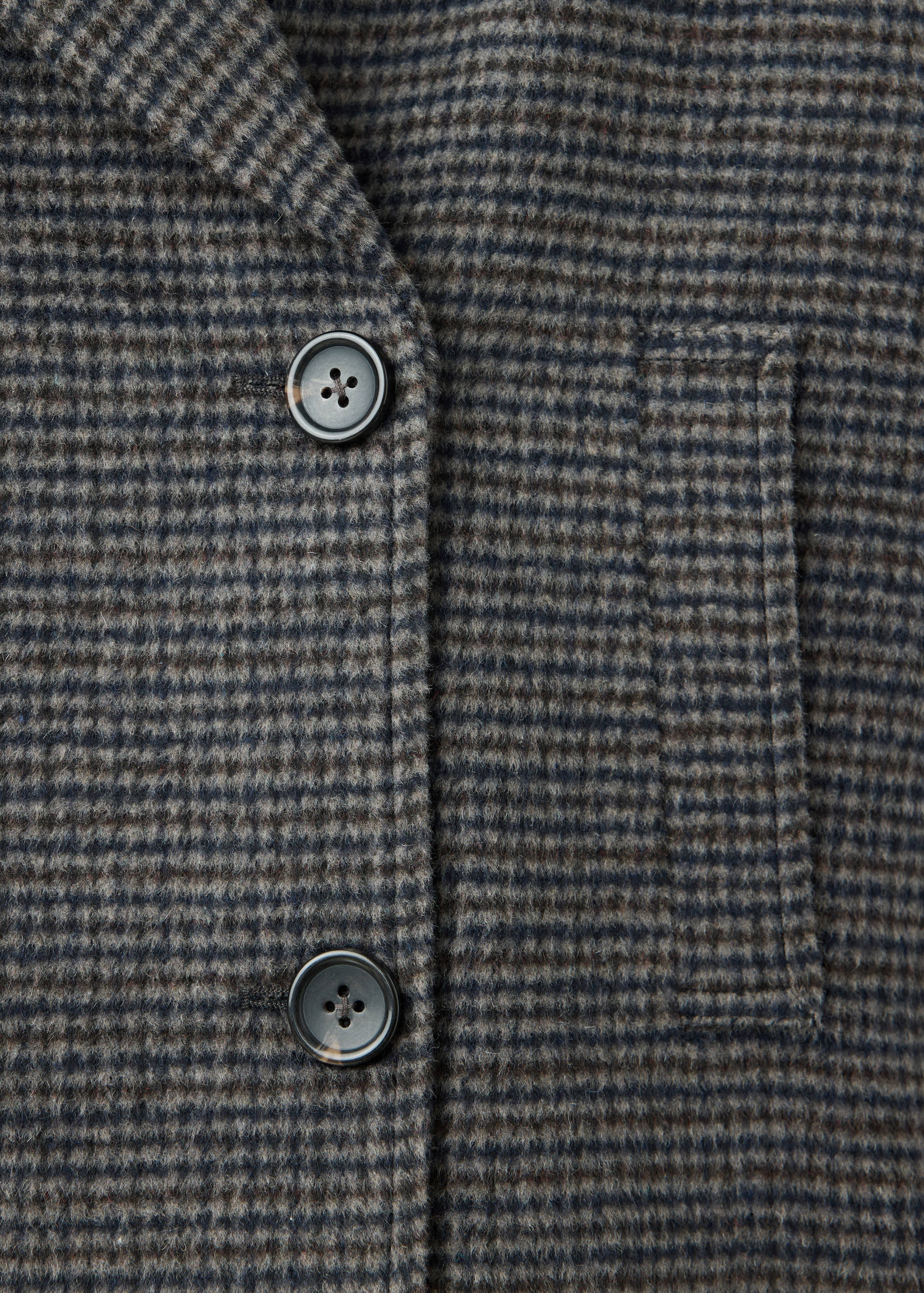 Short houndstooth double-breasted coat - Details of the article 0