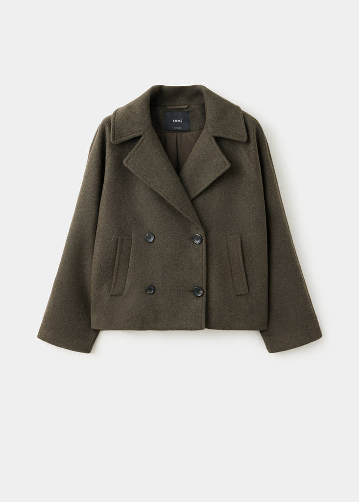 Double-breasted wool blend coat - thumbnail 4