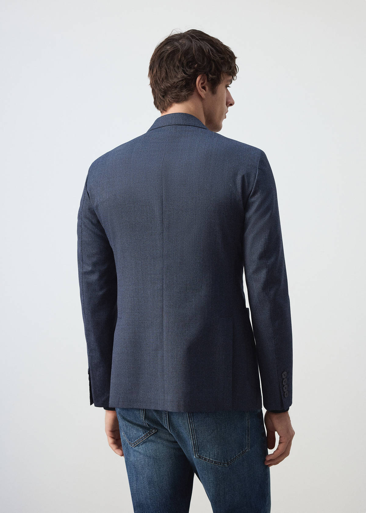 Slim fit wool blend blazer — Navy
