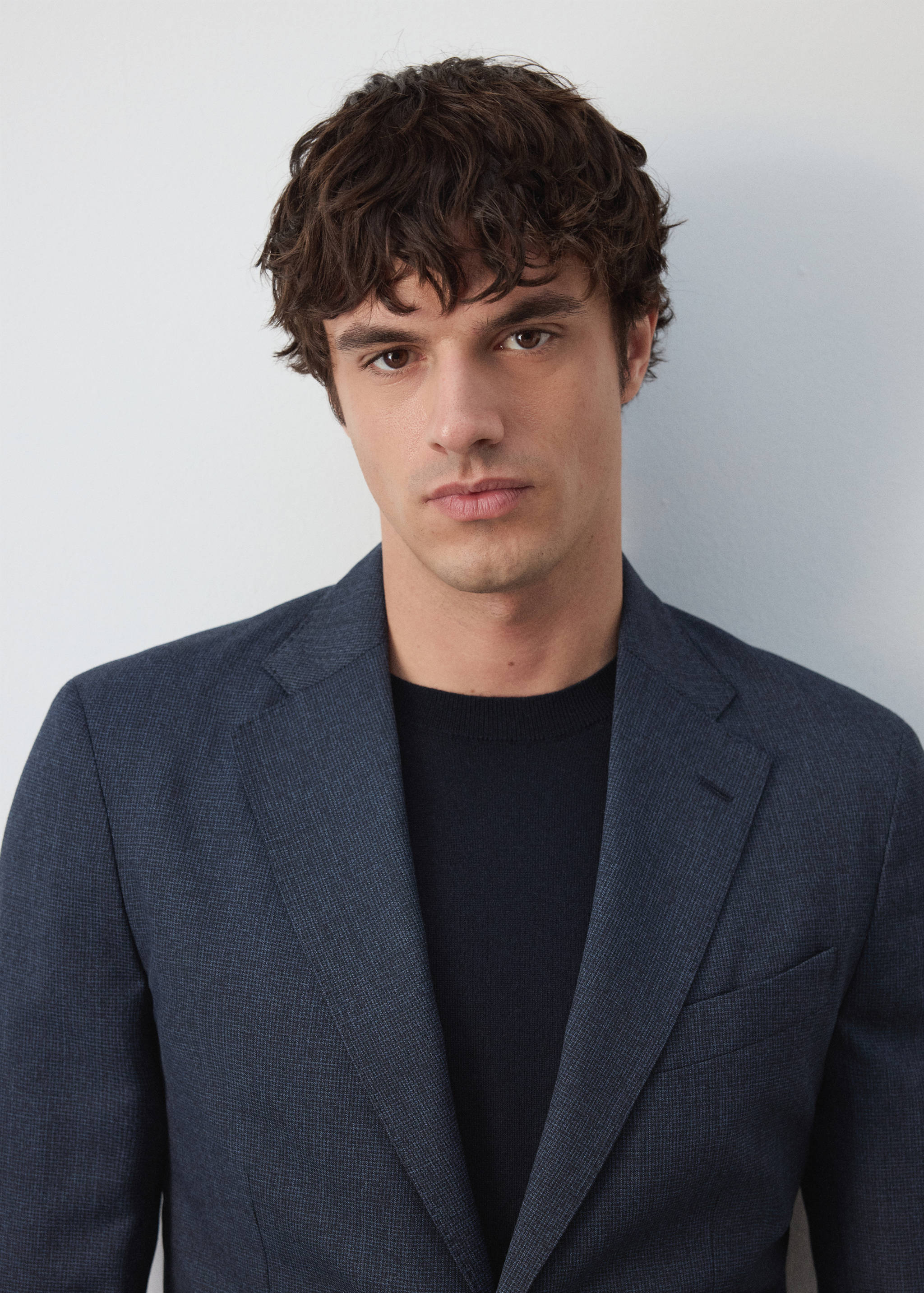Slim fit wool blend blazer - Details of the article 1