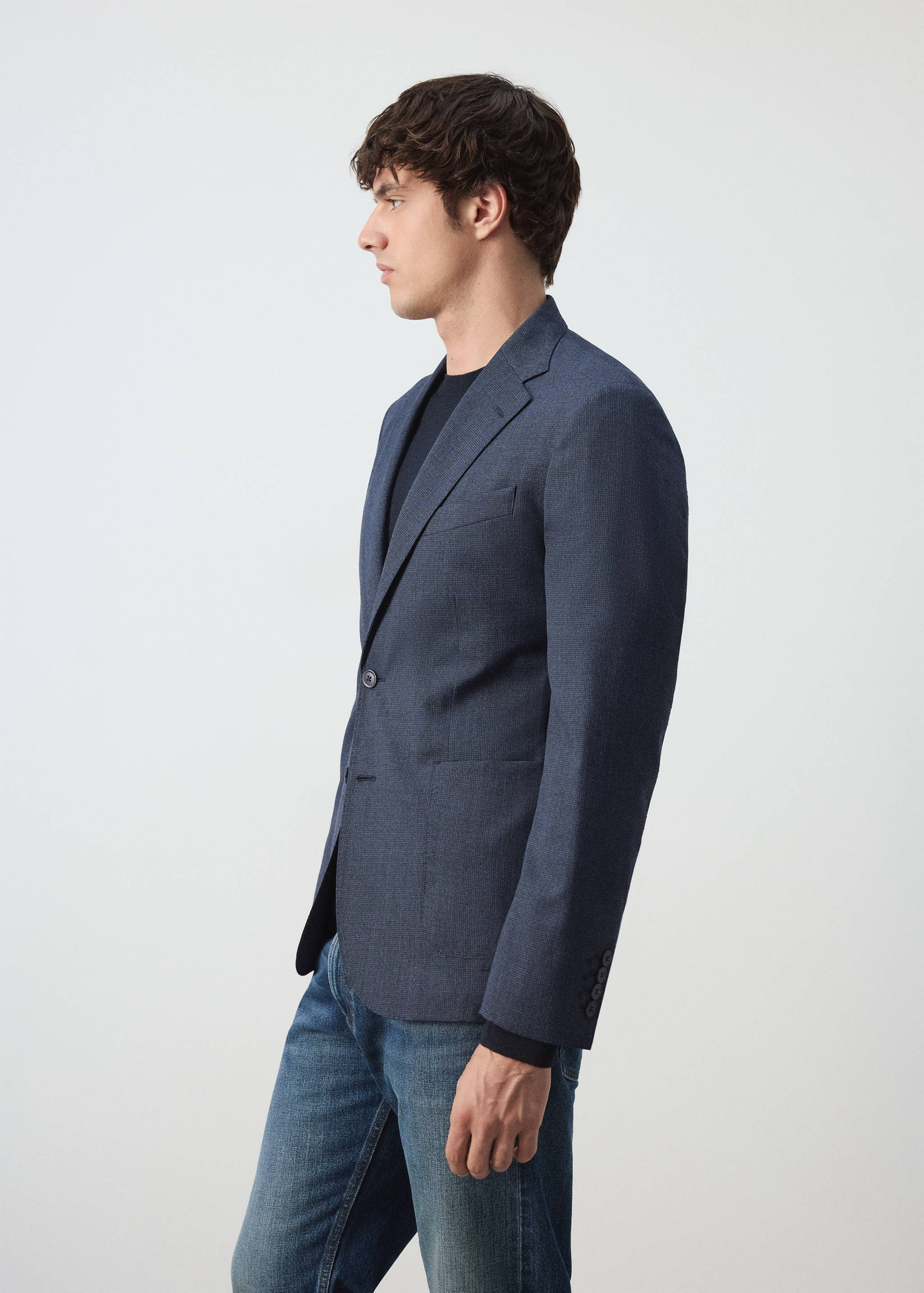 Slim fit wool blend blazer - Details of the article 2