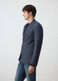 Slim fit wool blend blazer — Navy 5