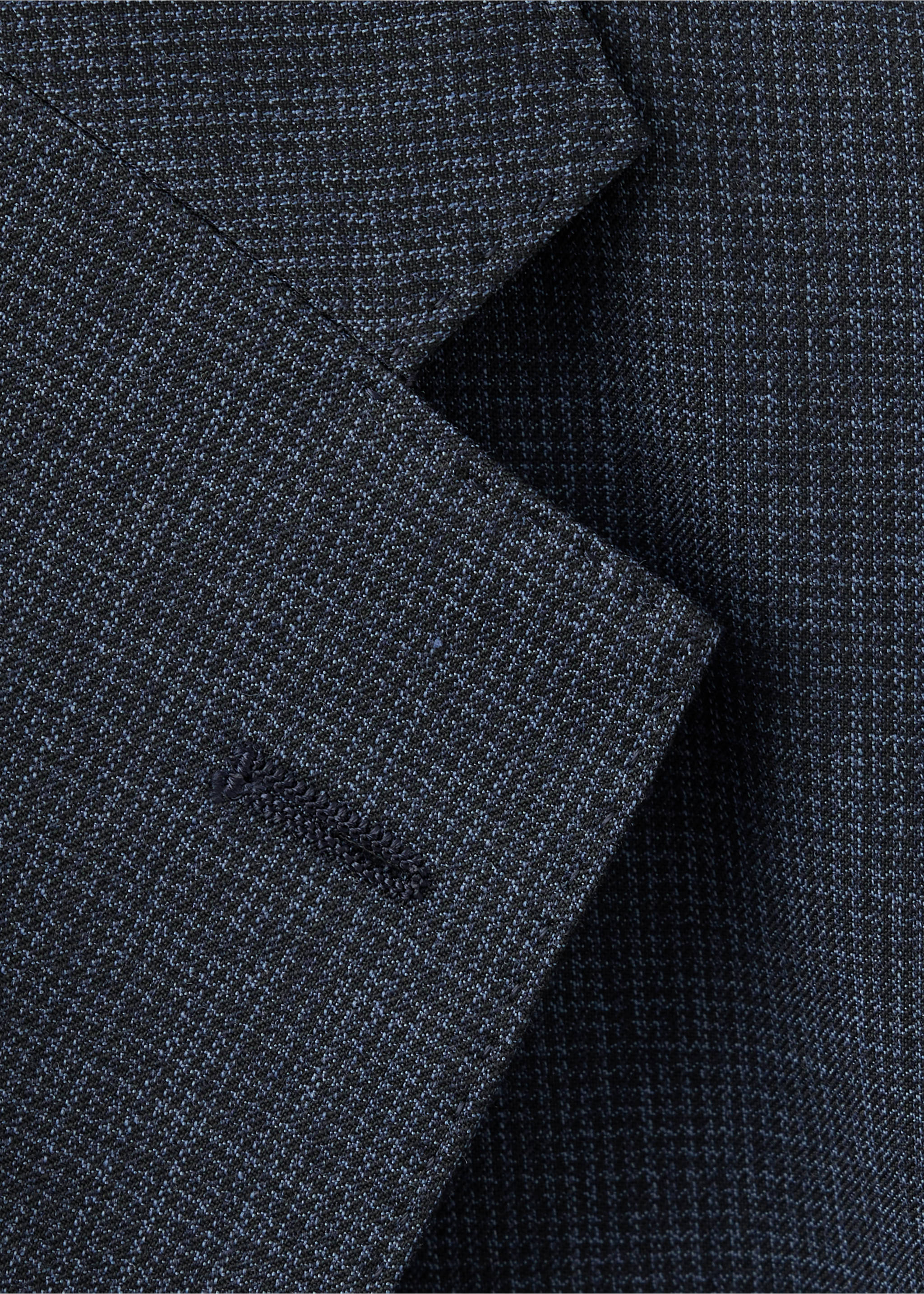 Slim fit wool blend blazer - Details of the article 8, Navy. Ref: 37036323-00.