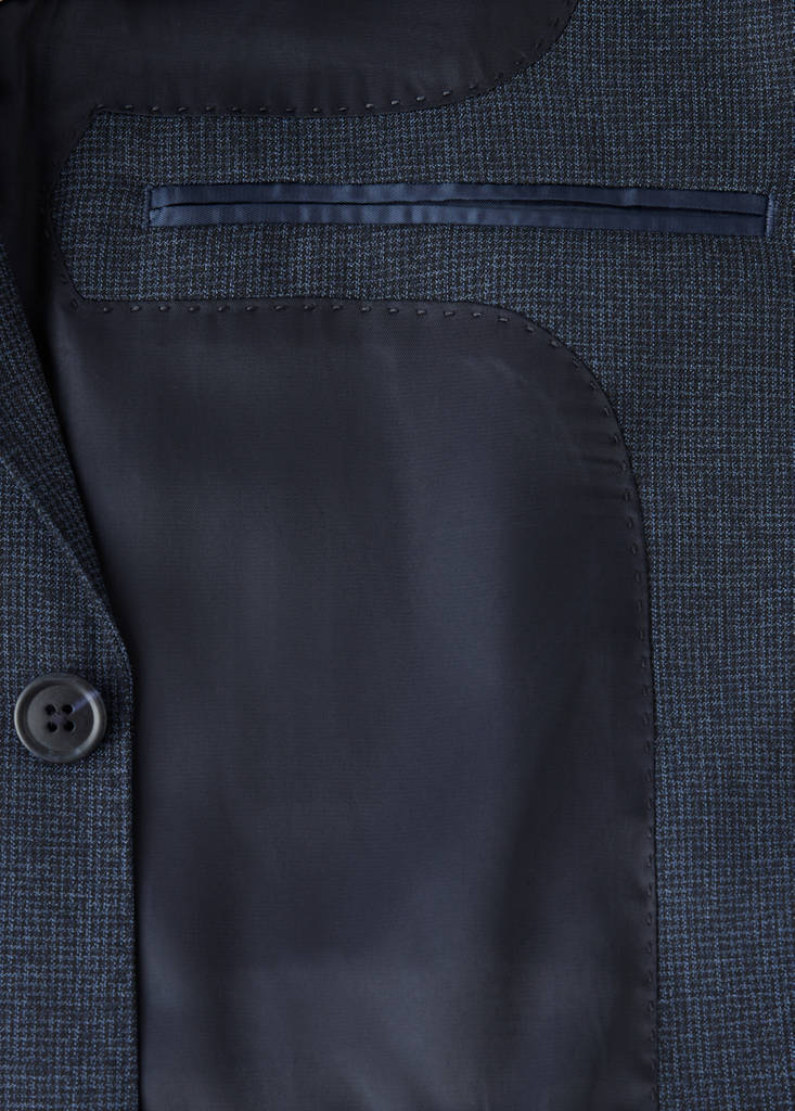 Slim fit wool blend blazer — Navy