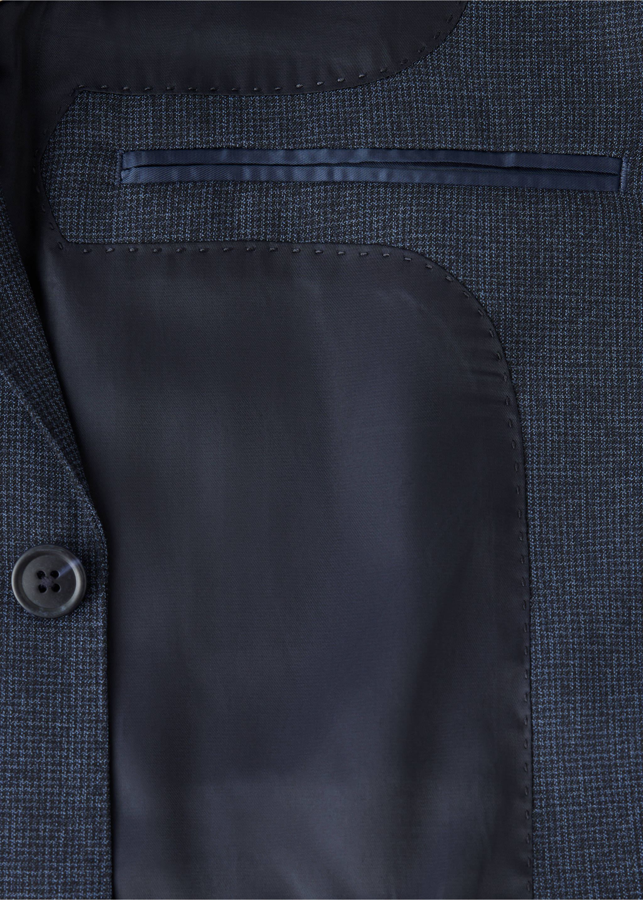 Slim fit wool blend blazer - Details of the article 0, Navy. Ref: 37036323-00.