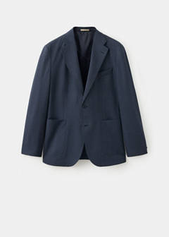 Slim fit wool blend blazer — Navy 8