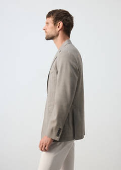 Slim fit wool blend blazer — Beige 5