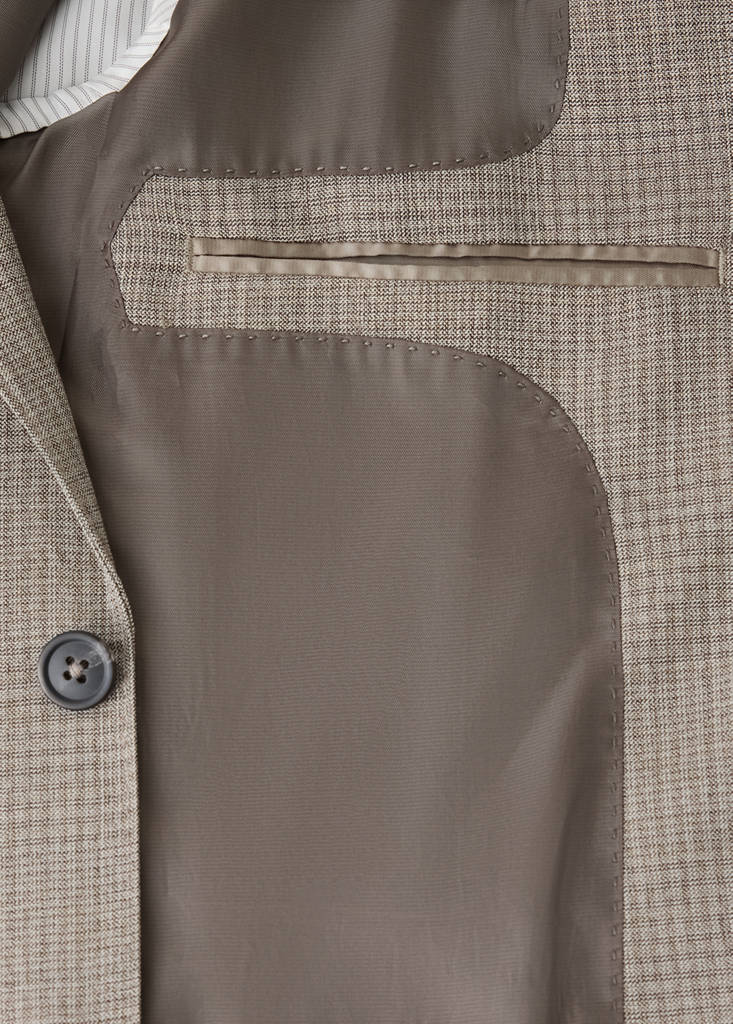 Slim fit wool blend blazer — Beige
