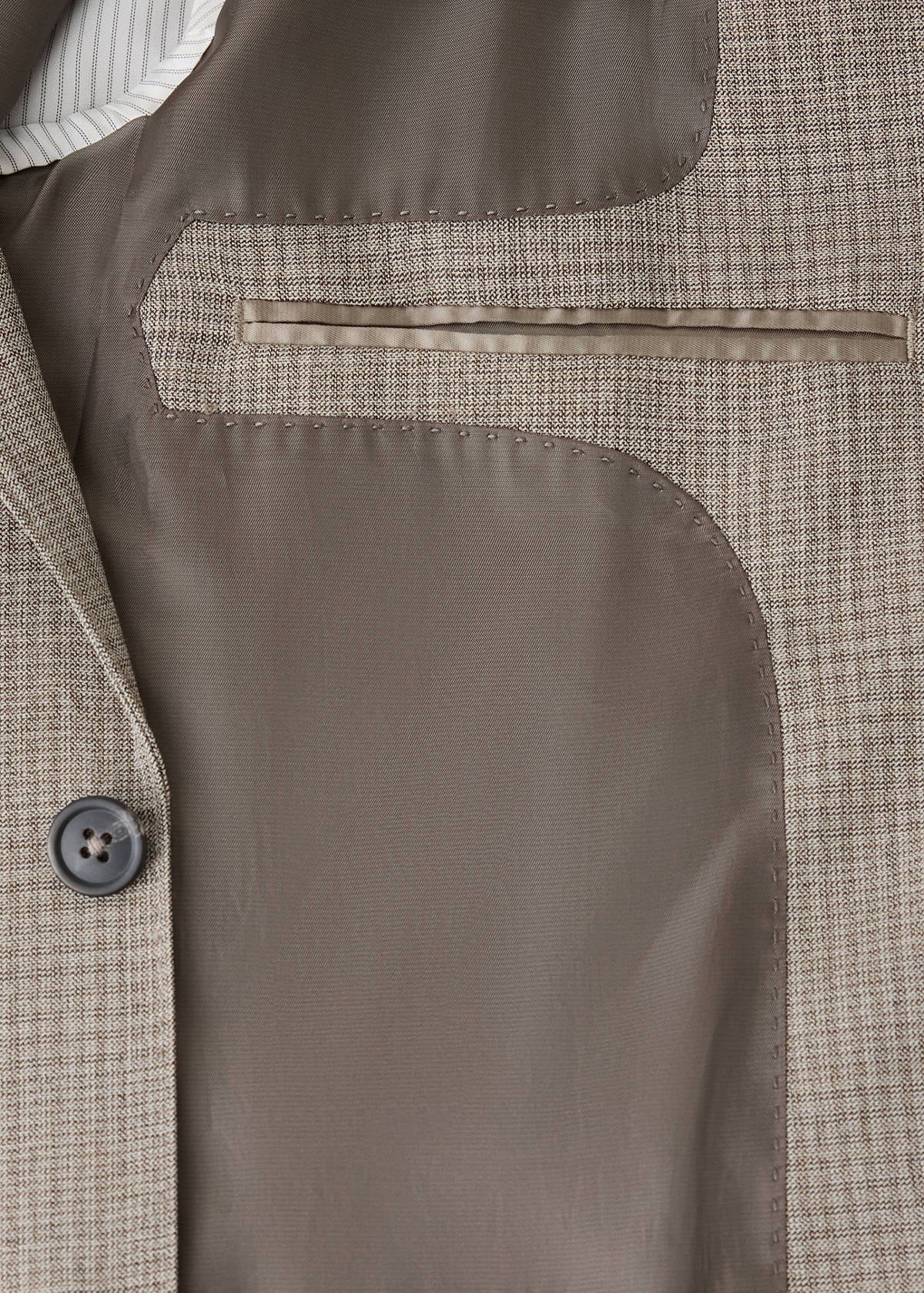 Slim fit wool blend blazer — Beige