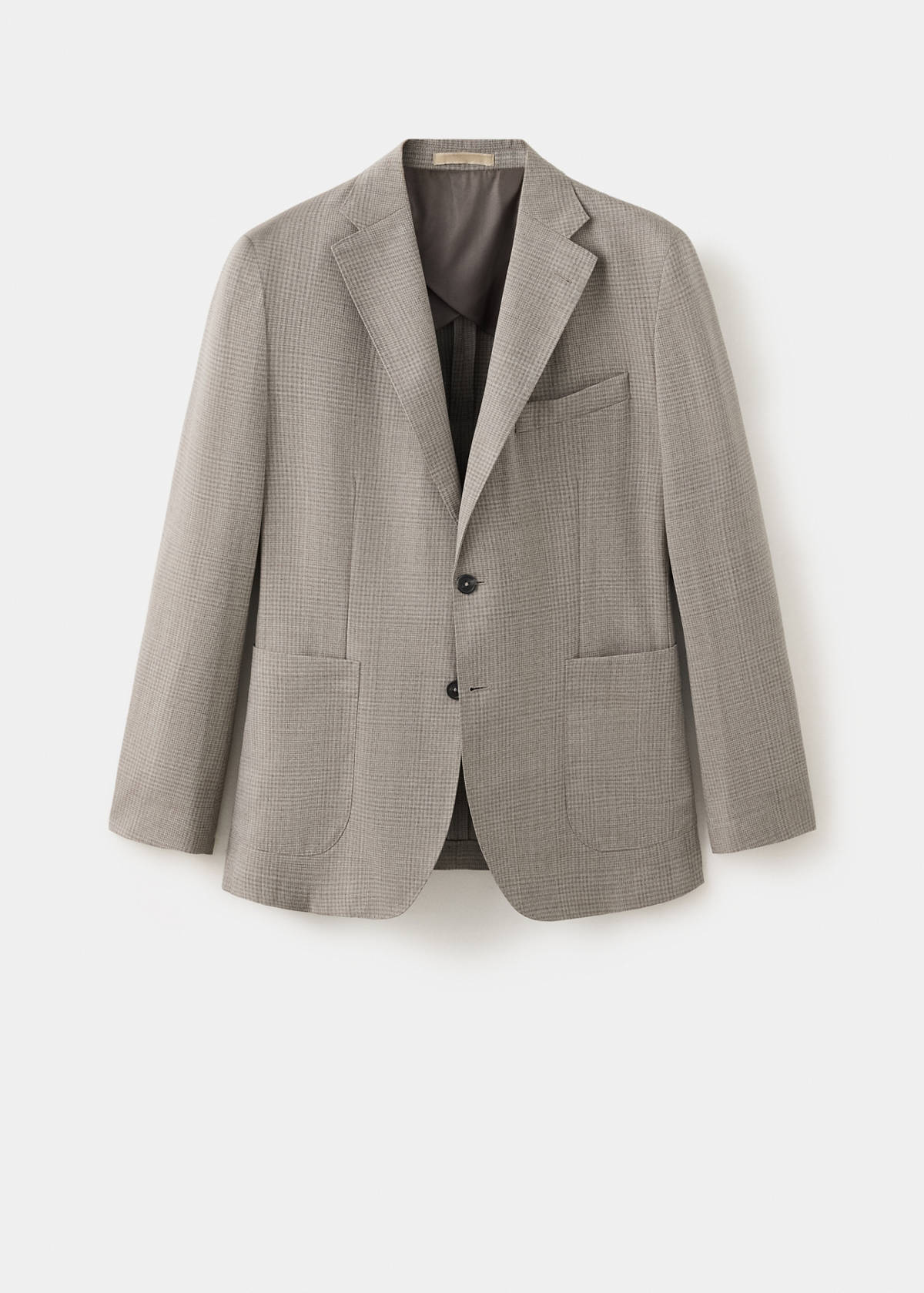 Slim fit wool blend blazer — Beige