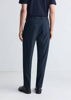 Thermoregulating slim fit suit trousers — Blue 3
