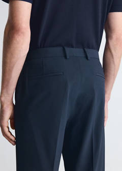 Thermoregulating slim fit suit trousers — Blue 6