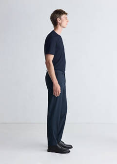 Thermoregulating slim fit suit trousers — Blue 5