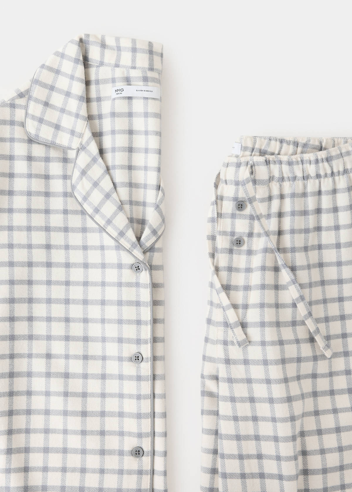 Checked cotton pyjamas — Off White