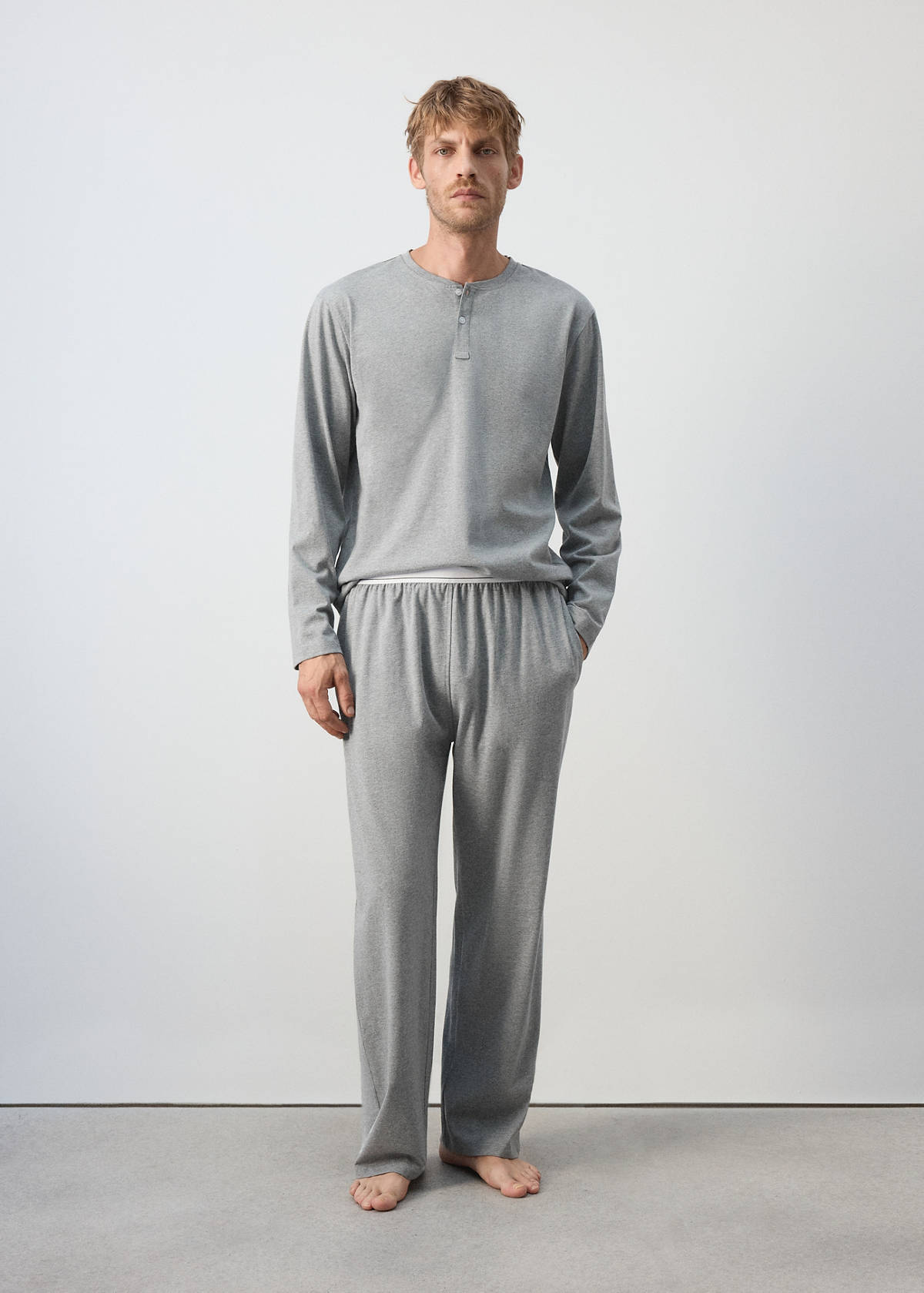 Long cotton pyjama pack — Grey