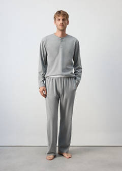 Long cotton pyjama pack — Grey 1