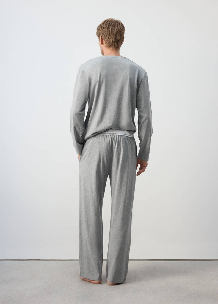 Long cotton pyjama pack — Grey