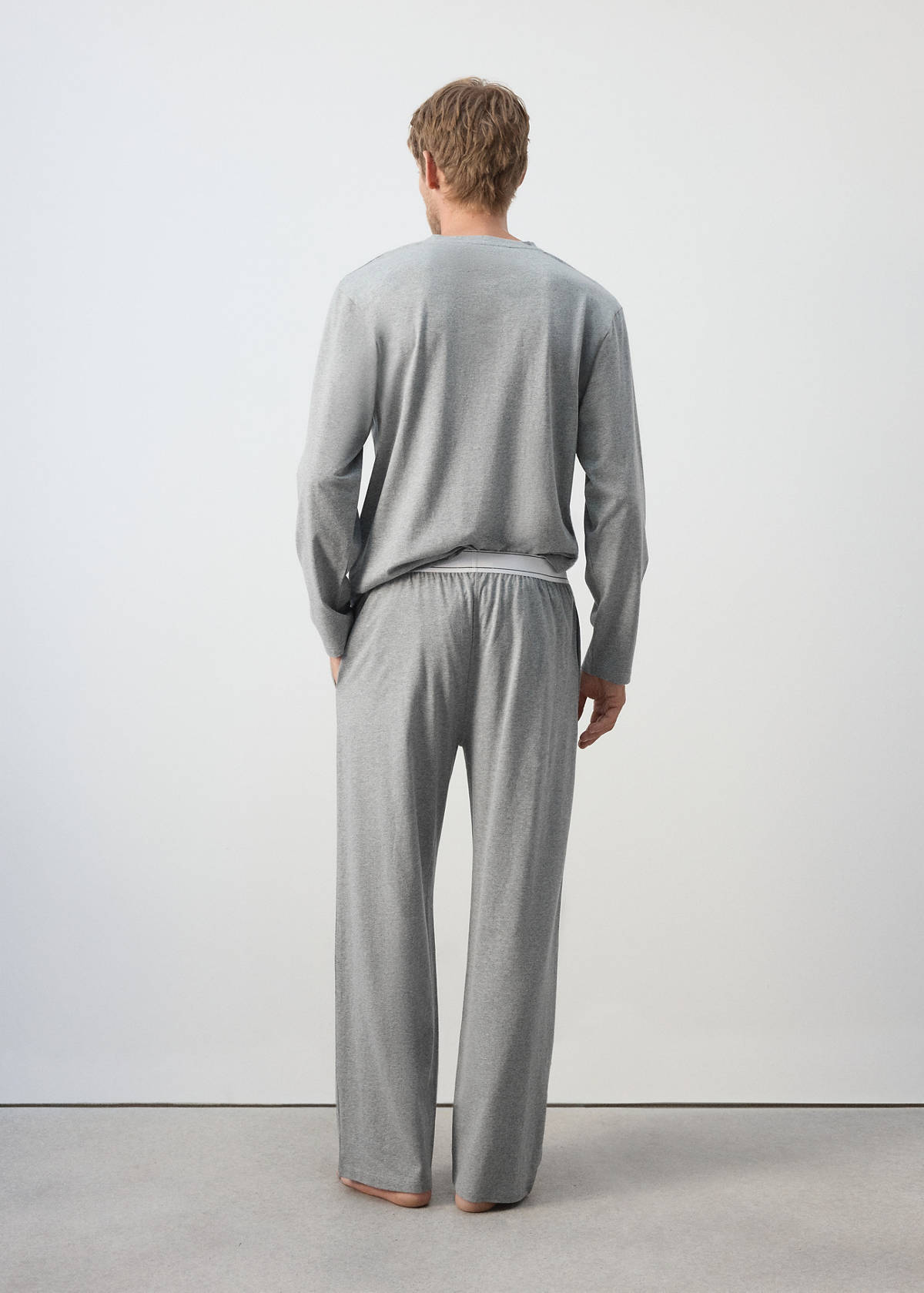 Long cotton pyjama pack — Grey