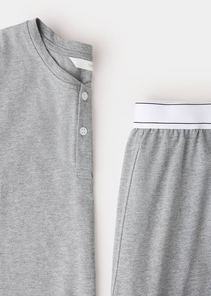 Long cotton pyjama pack — Grey