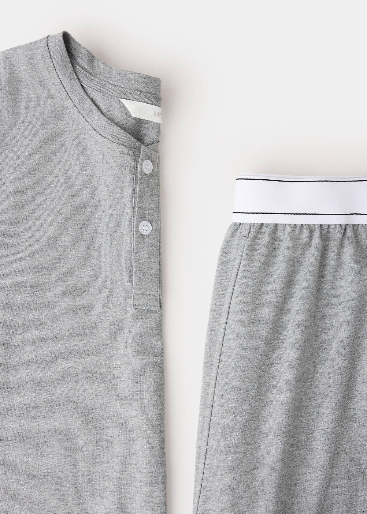 Long cotton pyjama pack — Grey