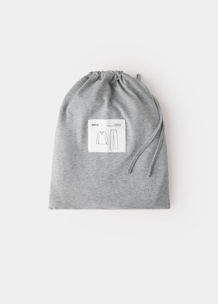 Long cotton pyjama pack — Grey