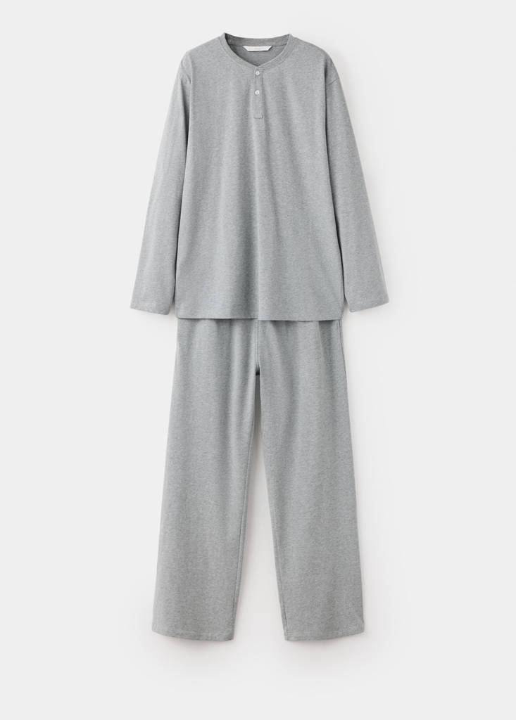 Long cotton pyjama pack — Grey