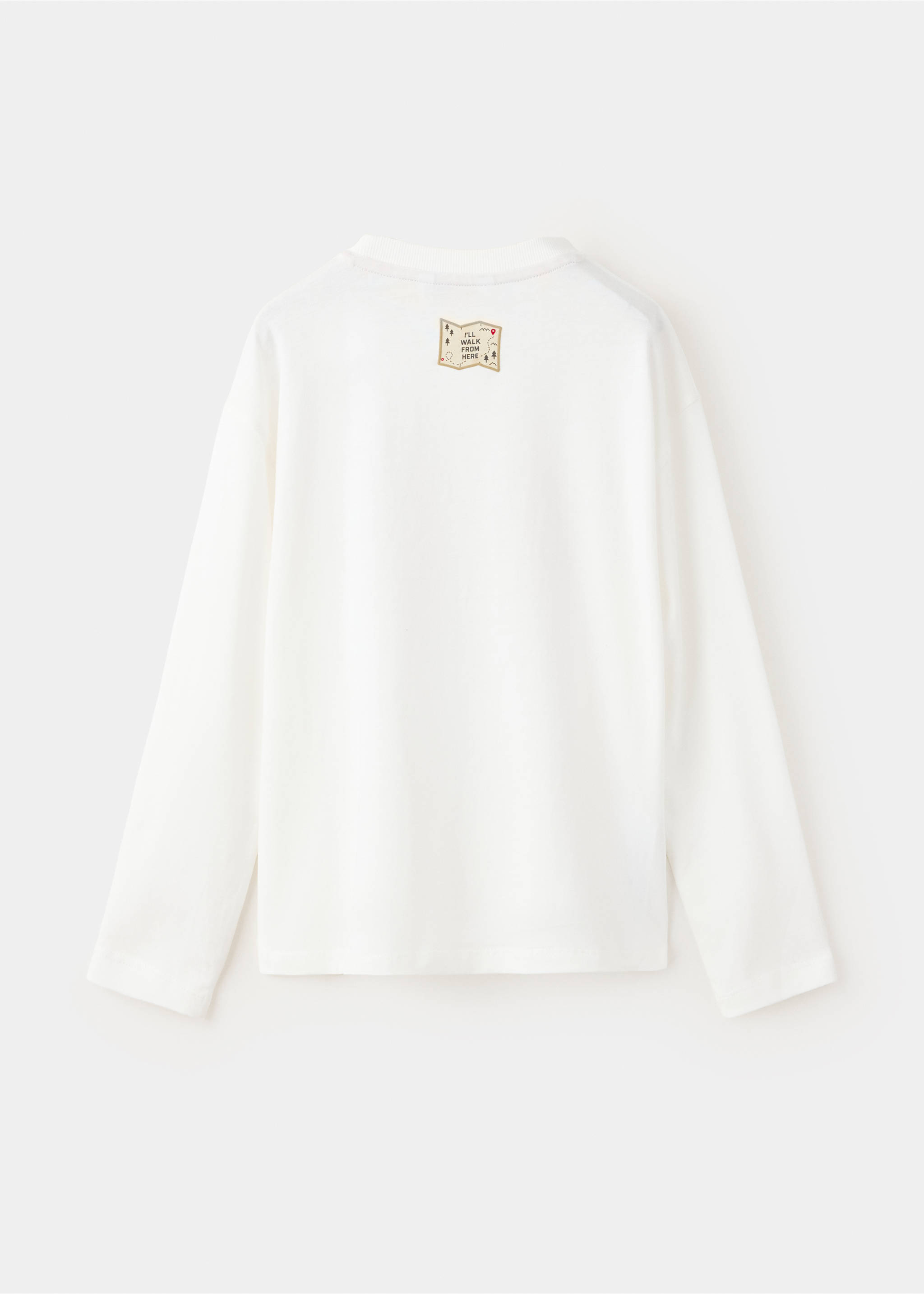 Printed long sleeve t-shirt - Reverse of the article, Off White. Ref: 37036329-00.